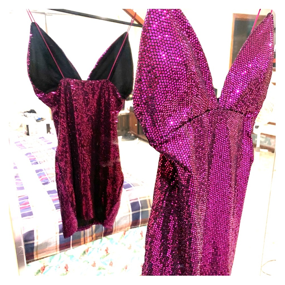 Fashion Nova Purple Sequence Dress Size Medium